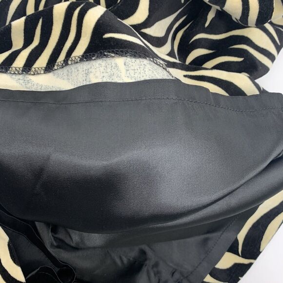 Milly New York Sz 4 Dress Y2K Zebra Animal Print Velvet Sleeveless Sheath Black - Picture 10 of 16